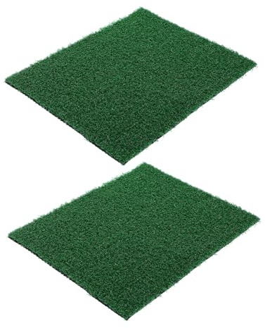 Toyvian 2Pcs Artificial Grass Mat for Fish Tank Aquarium Landscaping Decor, 20X25Cm Faux Aquarium Turf Carpet for Turtle Sunbathing Platform and Indoor Aquatic Plant Scenery