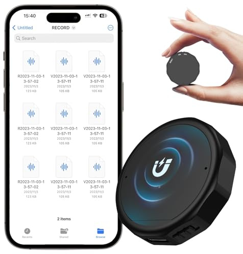 Mulukusion Magnetic Voice Recorder 64GB DSP5.0 Noise Reduction 4800H Storage Compact Recording Device Voice Activated Recorder for Busines/Meeting/Lecture-64GB