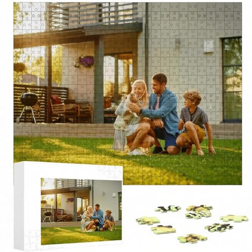 Puzzle Photo Personnalisé en Bois, Cadeau Enfant avec Votre Image, 120 500 1000 Pièces pour Anniversaire Noël