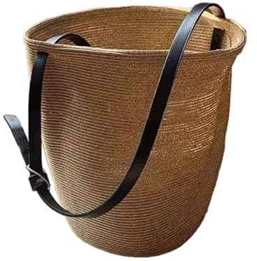Bolso de Paja Playa Estilos japoneses Hombro Cubo Axila Tejida a Mano para Viajes Vacaciones diarias Mujeres Paja Estilos japoneses Hombro Playa Axila Tejida a Mano