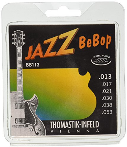 Thomastik Saiten für E-Gitarre Jazz BeBop Nickel Round Wound Satz BB113 Medium Light .013-.053w