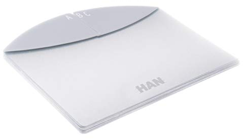 HAN Register DIN A8 quer, Karteiregister, stabiles, 16-teiliges Leitregister für die HAN Box CROCO DUO, 9881, transluzent