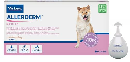 Virbac Allerderm Spot-on für Hunde zur Unterstützung bei Hautproblemen 6 x 4ml