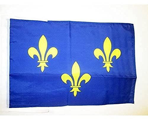 AZ FLAG Bandera Isla de Francia 45x30 cm Poliéster 100D Cuerdas | Uso interior y exterior Enseña de ile-de-france Ile-de-France costuras dobles y bordes reforzados