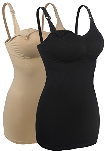 2X Débardeur Allaitement Maternite Femme Beige&Noir Nursing Maternity Bra,XL