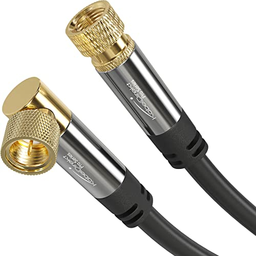 CableDirect – SAT cable, coaxial, satellite cable, 90°/straight connectors – TV cable with multi-layer shielding, break-proof metal F connectors – 2m (HDTV, Radio, DVB-T, DVB-C, DVB-S, DVB-S2)