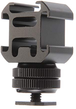 Hersmay Aluminium Triple Cold Shoe Mount Adapter Kamerahalterung Video Zubehör Triple Shoe Halterung für Leuchten, LED-Monitore, Mikrofone, Audiorecorder & Studioblitz-Videokamera