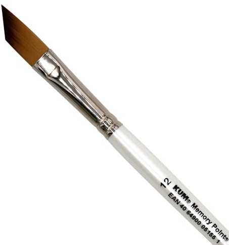KUM - Aquarellpinsel Memory Point Schräg Größe 12 | Malpinsel für Künstler, Künstlerbedarf für Aquarellmalerei und Watercolor