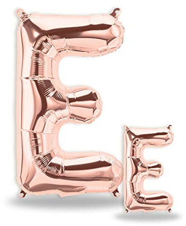 FUNXGO® Buchstaben Folienballons in Rose Gold I 100cm + 40cm I Luftballon Buchstaben Dekoration I Deko zum Geburtstag I Fliegt mit Helium I Happy Birthday, Party, Hochzeit (Rosegold[E])