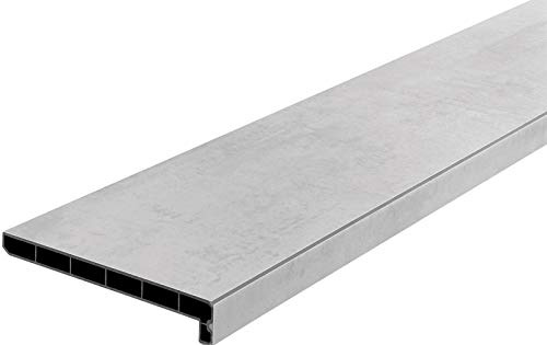 Lignodur Topline LD36 Innenfensterbank beton hellgrau 300 mm Ausladung inkl. Seitenabschlüsse Fensterbank (1600mm)
