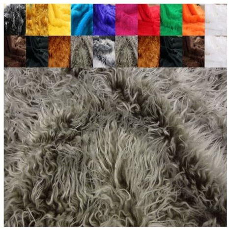 Fabrics-City Tejido flokati, piel sintética de peluche, para carnaval, ropa, accesorios para fotografía, decoración para sesión de fotos, color marrón oscuro/blanco, 50 x 150 cm