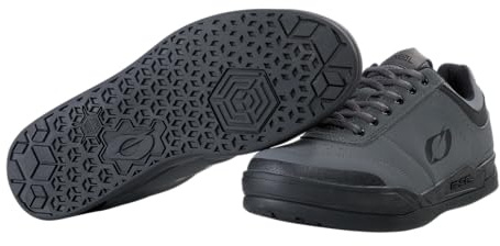 O'NEAL | Mountainbike-Schuhe | MTB Downhill Freeride | Vegan | Ultimatives Gleichgewicht zwischen Grip und Fußpositionierung, atmungsaktiv | Pumps Flat Shoe | Erwachsene | Grau Schwarz | Größe 36