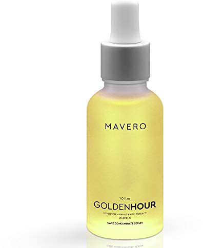 MAVERO GOLDENHOUR - Vitamin C Serum Gesicht mit Hyaluronsäure, Kiwi & Ananas Extrakte, Gesichtsserum, Hyaluronic Acid Serum Gesichtspflege, Hyaluron Serum hochdosiert, Skincare
