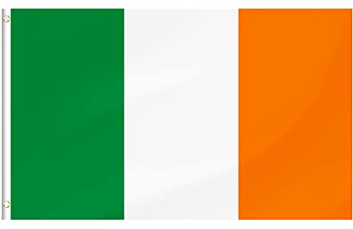 Ireland Flag, Irish Flag Polyester with Brass Grommets, 3x5 Foot (90 X 150cm)