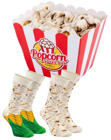 Rainbow Socks - Femmes Hommes Chaussettes Coton Popcorn Cadeau 2 Paire - Taille 36-40