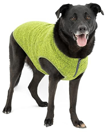 Kurgo K9 Core Hundepullover | Ganzjahrespullover für Hunde | Hunde-Fleece-Weste | Strickfleece-Haustierjacke | Fleecefutter | leicht | Reißverschlussöffnung für Geschirr | Verstellbarer Hals | Grün |