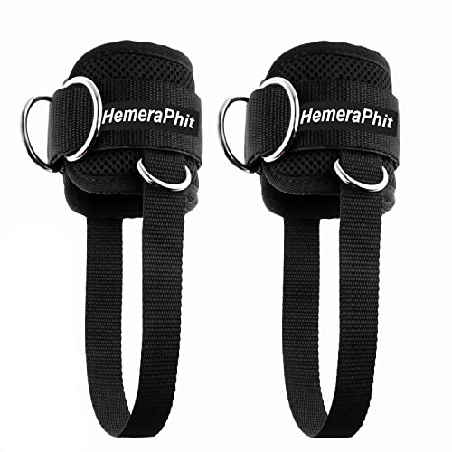 HemeraPhit 1 Paio Cavigliera da collegare a Macchina per Esercizio Cinghie Regolabili Accessorio per Allenamento delle Gambe Bodybuilding Attrezzatura da Palestra