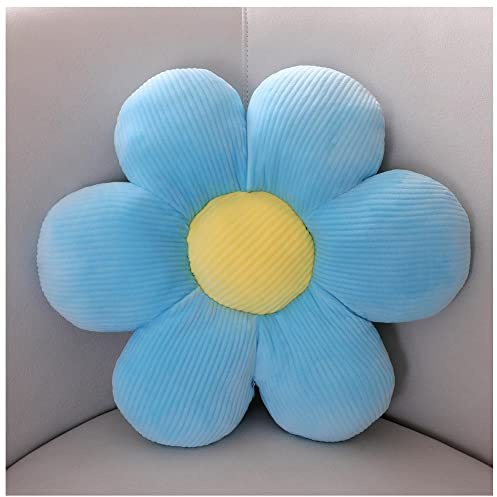 LANFIRE Blumen-Überwurfkissen, Sitzkissen, Bodenkissen, Blumenform, Bett, Sofa, Stuhl, Überwurfkissen (40 * 40 cm, Blue)