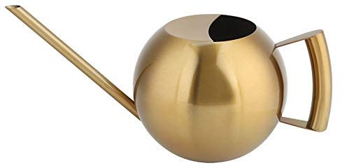 Annaffiatoio in Acciaio Inossidabile da 1000 Ml, Annaffiatoio da Giardino Preciso con Beccuccio Lungo, Latta D'acqua in Metallo Robusto e Durevole per Piante da Giardino per Interni Ed Esterni(Oro)