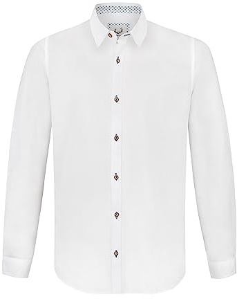 Stockerpoint Herren Peter Trachtenhemd, Weiss blau, L