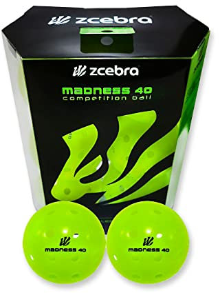 ZCEBRA Pickleball Kugeln Wettbewerb USA Pickleball Approved Innen 40 Löcher Neon Grün Pack 6