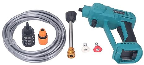 Idropulitrice Manuale Ad Alta Pressione, Pressione 'acqua 28 Bar, 100-240 V, Ugelli 6 in 1, Batteria Ricaricabile, Idropulitrice Portatile per Barche (Spina europea)