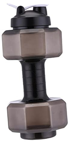Harilla Large Capacity PETG Environmentally Friendly Dumbbell Shape Drinking Water Bottles Barbell Body Training Bottle () for Camping Im, 2600ml lack