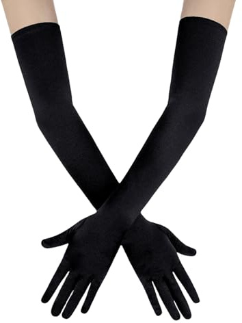 Suxgumoe Handschuhe Lang, 54cm Glänzende Damen Handschuhe, Elastische Spandex Glänzend Lang Opernhandschuhe