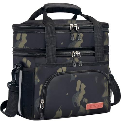 JOINGO Tactical Lunch Box for Men & Women – Expandable 16L Double Deck Insulated Cooler Bag for Work, Construction & 12-Hour Shifts – Heavy Duty Leakproof Large Meal Prep Tote with Shoulder Strap