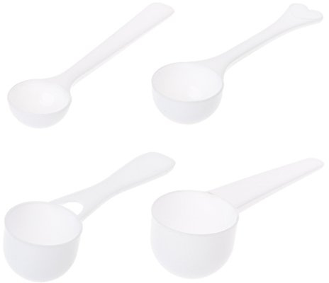 Generic 1/3/5/10g Measuring Spoons Coffee Protein Milk Powder Scoops Spoon Kitchen Tool (5g), White