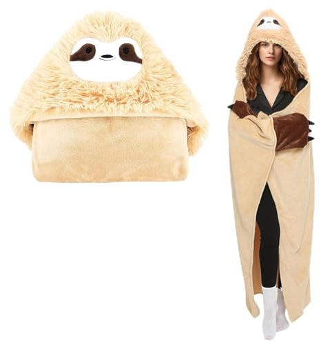 Ryvera Kuscheldecke mit Ärmeln, Doppelter Flanell, feine Flauschigkeit hautfreundlich und glatt, ideal für Wärme im Herbst und Winter zu Hause