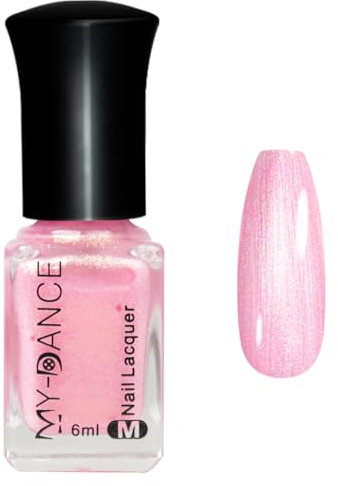 Pearl Rosa Nagellack lang anhaltend schnell trocknend - Glitzer Nagellack, Shinny Nail Polish - Maniküre zu Hause DIY schnell trocknende Art keine UV benötigt (Pearl Rosa 009, 6ml)
