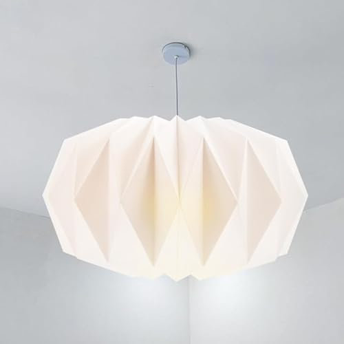 GOEDCH Lampenschirm Papier: Origami Design, Nordische Kreativpapier Lampenschirm Deko Papier Laterne, Deckenlampen Shad, Moderner Lampen Schirm Rund fürHängelampe