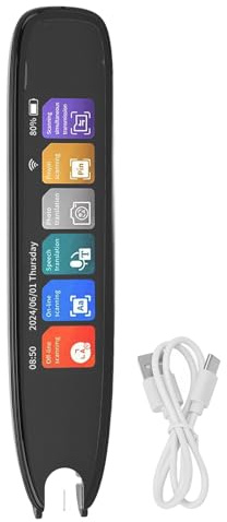 Scan Reader Pen Sprachübersetzer Offline, Digitales Smart Voice WiFi Scan-Übersetzungsgerät für 142 Sprachen, Unterstützt Touchscreen, Tragbar, mit 3,7-Zoll-Bildschirm,