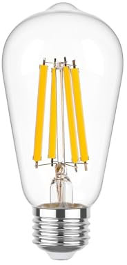 RZL Lighting, Pack of 10, LED Filament Bulb AC220V E27 12W ST58 Dimmable Edison Lighting Lamp Strobe-Free Bulb