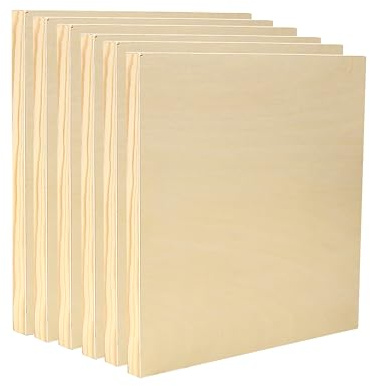 EXERZ Wooden Paint Boards 6 Pack 15.2x20.3cm for Acrylic Oil Art Panels | Smooth Sturdy Wood Surface For Mixed Media Resin Collage Signs Home Decor Artists Students Kids And DIY Craft Projects