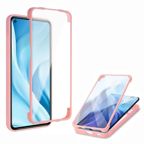 xinyunew Cover per iPhone 13 Mini,360 Gradi Rugged Antiurto Custodia con Protezione dello Schermo Integrata,Trasparente Protettivo Case con Protezione Fotocamera,rosa