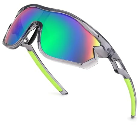 FEISEDY Sport Sonnenbrille Polarisiert Herren Damen Fahrradbrille B4179 | Verspiegelte Linse, UV400 Schutz für Radfahren Rennrad Angeln