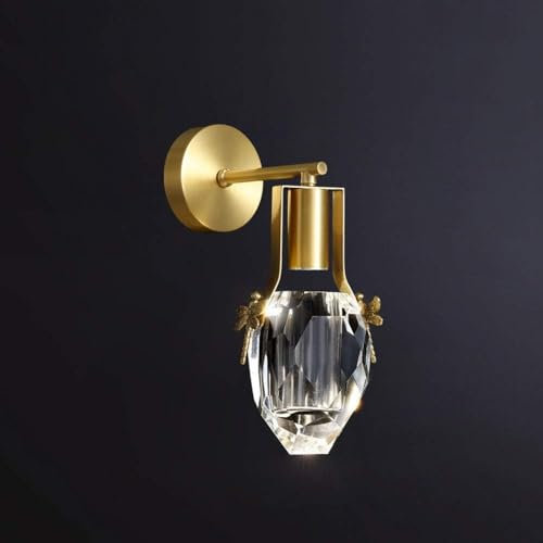 Lampada a parete da parete in rame a LED moderna Lampada a parete da incasso moderno, lampada per lavatrice a parete in ottone di lusso con decorazioni per animali per soggiorno per letto per letto