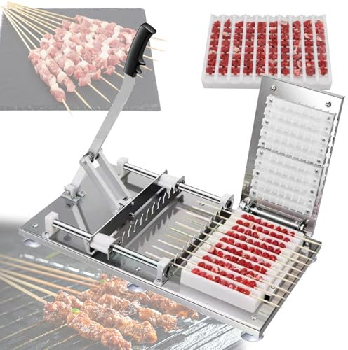 Machine à brochettes en acier inoxydable – 10 trous pour des bâtons de viande parfaits pour barbecue, idéal pour la cuisine, les pique-niques en plein air, le camping et une utilisation commerciale