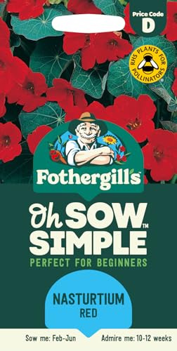 Fothergill's Oh Sow Simple, Nasturtium Red Flower Seeds, Sow: Feb-May