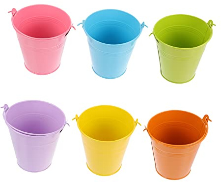 MOTHNUR 6 Pièces Mini Seaux Décoratifs Métal pour Fleurs Et Plantes avec Poignée pour Compositions Botaniques Et Organisation