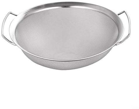 Yuanpgky Cesta coladora de malla fina de acero inoxidable con asas dobles, colador de varios tamaños y tamiz de harina para cocina, jugo, aceite y filtrado de alimentos (25 cm)
