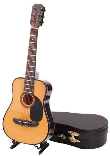 FIXOSHEE Mini Chitarra Decorativa in Musicale Realistico per Casa e Collezione Regalo di Compleanno e Supporto Fotografico Elegante