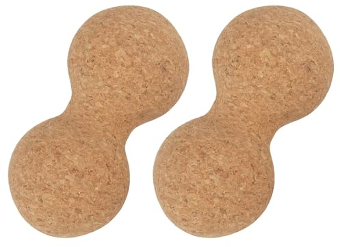 MOLUCKFU 2 Stück Kork Therapie Erdnuss Massagebälle Leicht Rutschfest Tragbar für Fitness und Therapie Manuelles Massagegerät für Fuß und Beinmassage