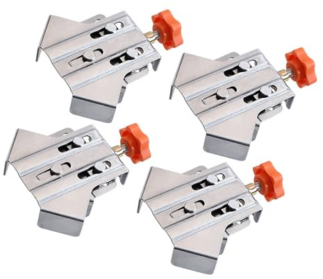 Morsetti angolari 4 pezzi per la lavorazione del legno Morsetti angolari ad angolo retto 90 gradi Fissatore Clip per lavorazione del legno in acciaio inossidabile per cornice per