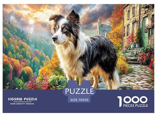 Puzzle 1000 pièces Border Collie pour Adultes et Enfants - Jeu éducatif et détendu - 70 x 50 cm / 1000 pièces