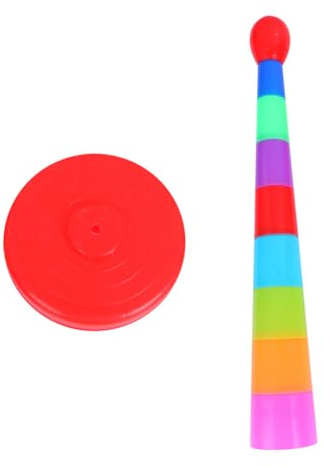 Alasum Jeu de Lancer D'anneaux 18 Pièces pour Garçon et Filles et Parents, Anneaux Colorés en Plastique, Jeu Éducatif de Coordination Œil-Main, Adapté Intérieur et Couleur Aléatoire