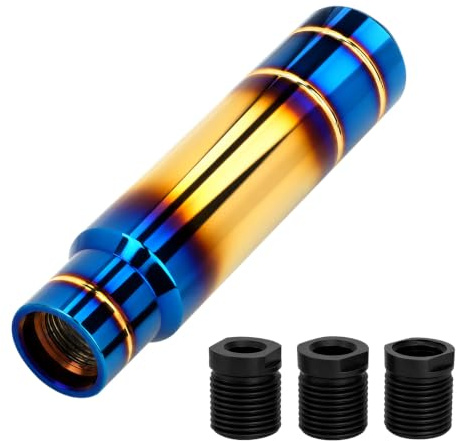 Catekro Pomello Cambio Universale 5/6 Marce, con 3 Adattatori 8mm/10mm/12mm | Manopola Leva Cambio Sportivo in Alluminio Regolabili Adattatori Accessorio per Personalizzazione Auto Maggioranza Modelli