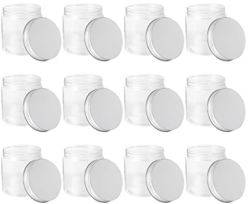 ULTECHNOVO 12pcs 250ml Mason Storage Jars with Lids Aluminium PET | Airtight Sealing, Reusable Containers for Honey and Coffee Beans, Travel and Outdoor Use